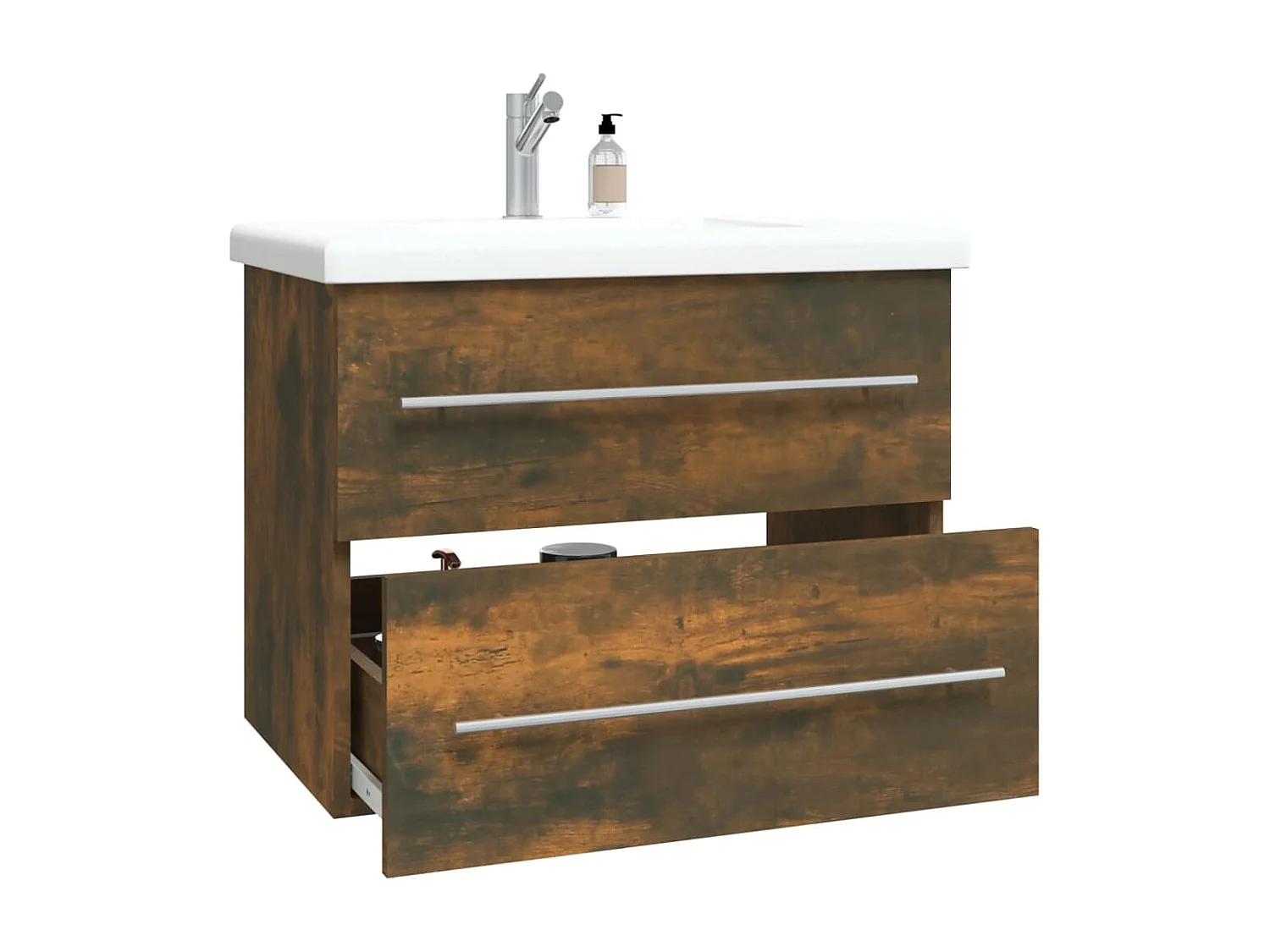 Prolenta Premium -  Armoire de lavabo Chêne fumé 60x38,5x48 cm Bois d'ingénierie