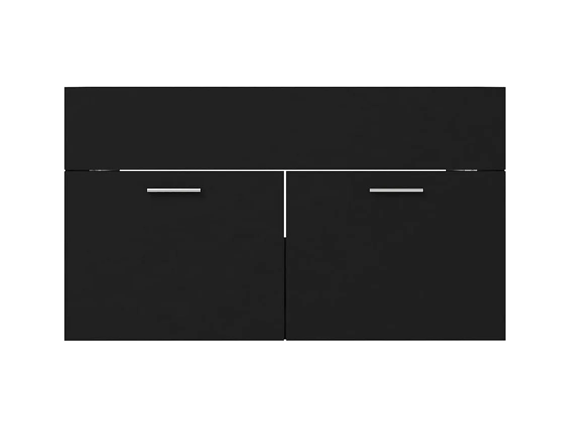 Prolenta Premium -  Wastafelkast met ingebouwde wastafel bewerkt hout zwart