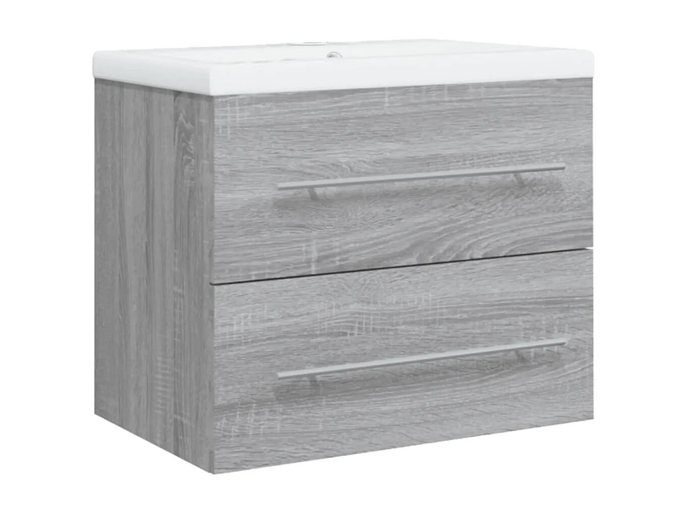 Prolenta Premium -  Meuble lavabo avec bassin intégré Sonoma gris Bois d'ingénierie