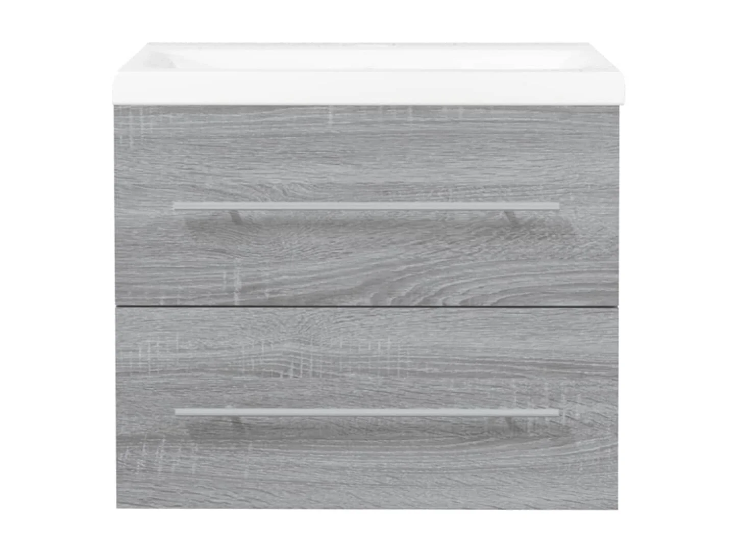 Prolenta Premium -  Meuble lavabo avec bassin intégré Sonoma gris Bois d'ingénierie