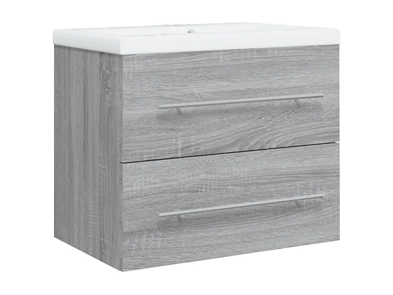 Prolenta Premium -  Meuble lavabo avec bassin intégré Sonoma gris Bois d'ingénierie