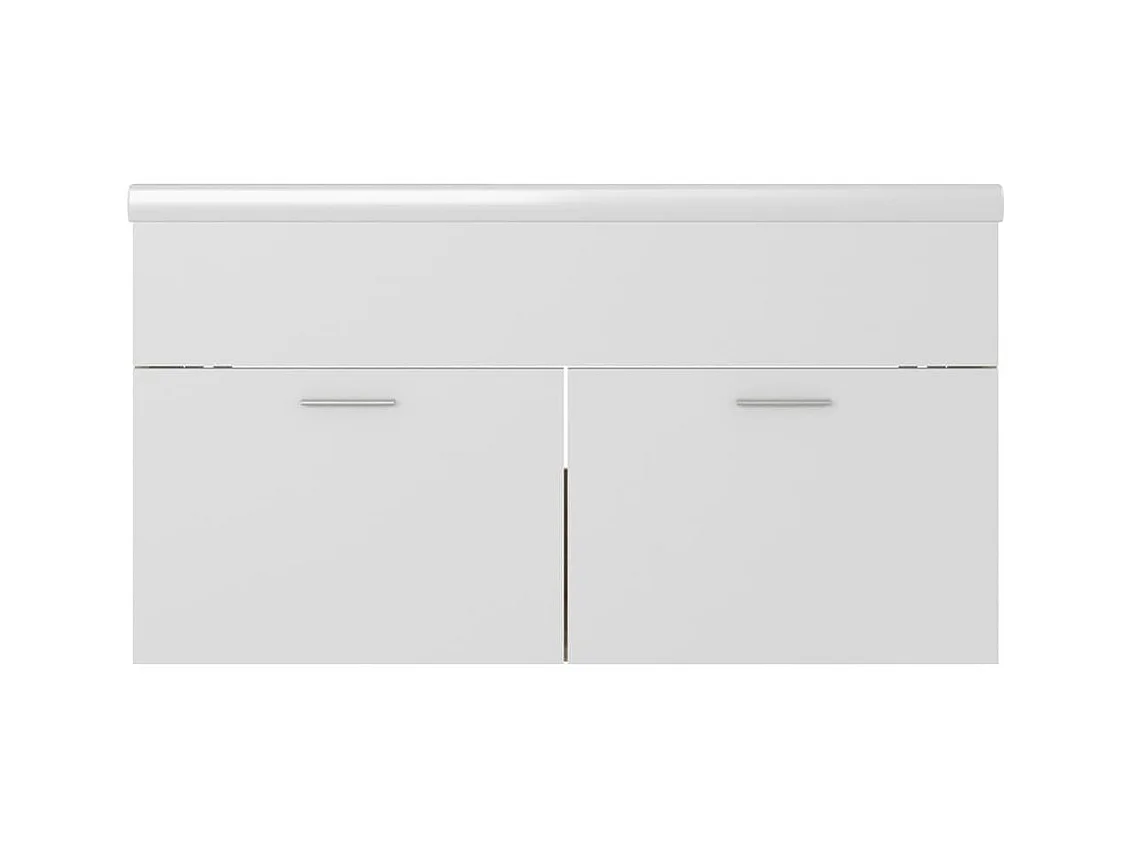 Prolenta Premium -  Armoire d'évier et lavabo intégré Blanc et chêne sonoma
