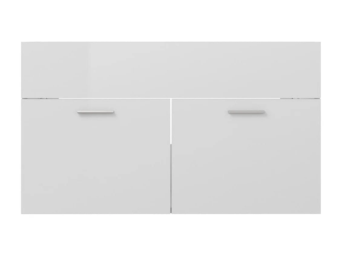 Prolenta Premium -  Mobile Sottolavabo Bianco Lucido 80x38,5x46cm Legno Multistrato