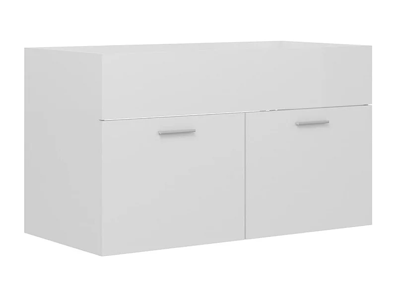 Prolenta Premium -  Mobile Sottolavabo Bianco Lucido 80x38,5x46cm Legno Multistrato