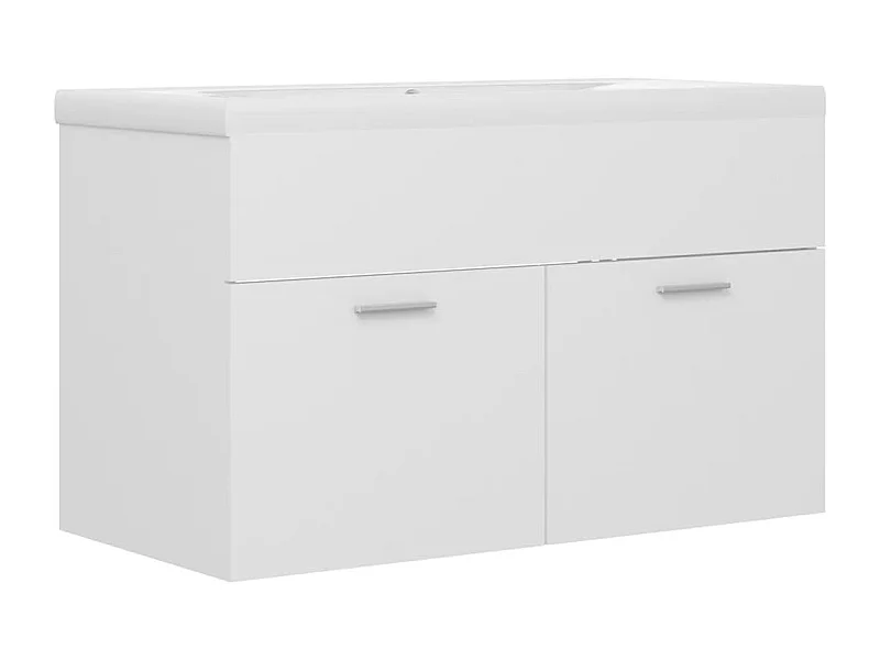 Prolenta Premium -  Armoire d'évier avec lavabo intégré Blanc Aggloméré