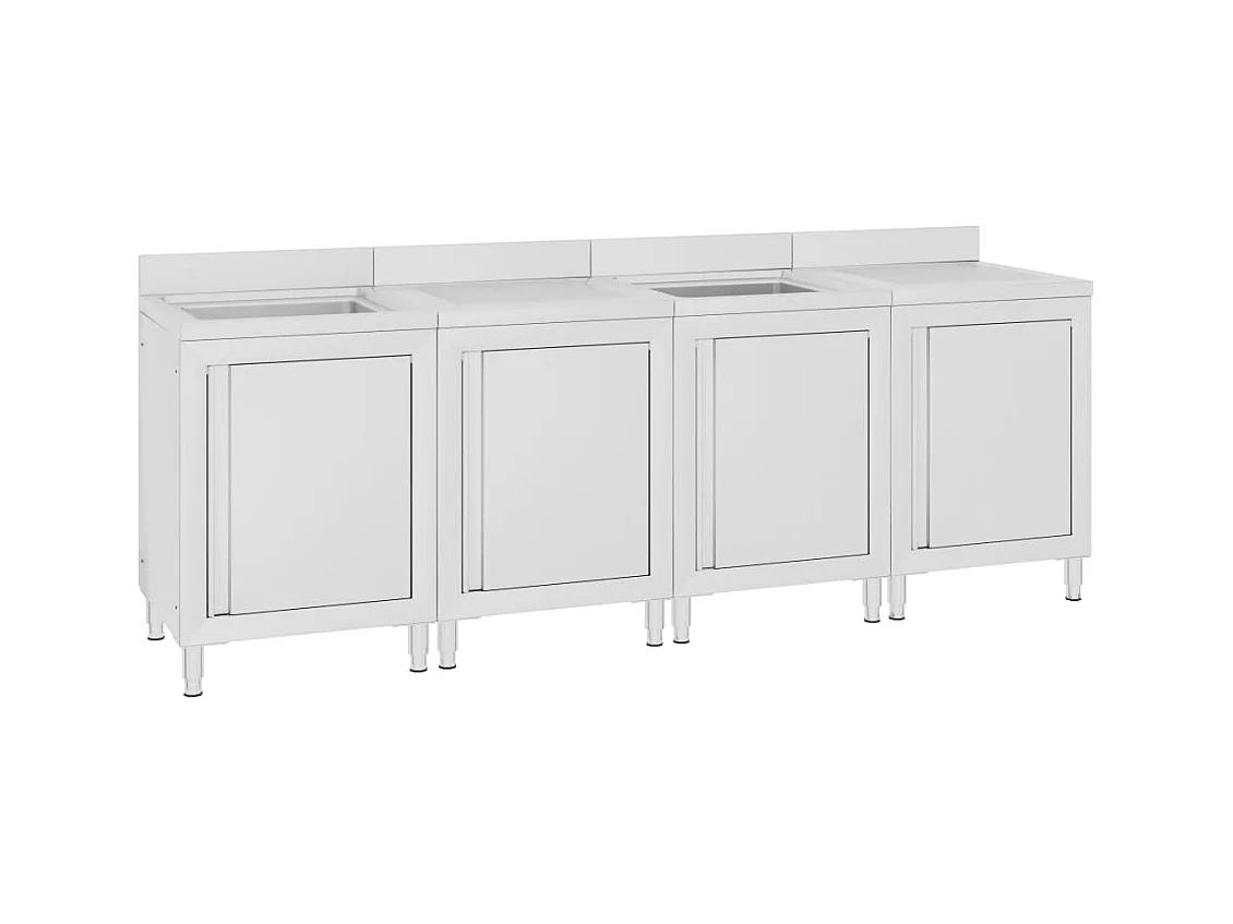 Prolenta Premium -  Évier de cuisine commercial 240x60x96 cm Acier inoxydable