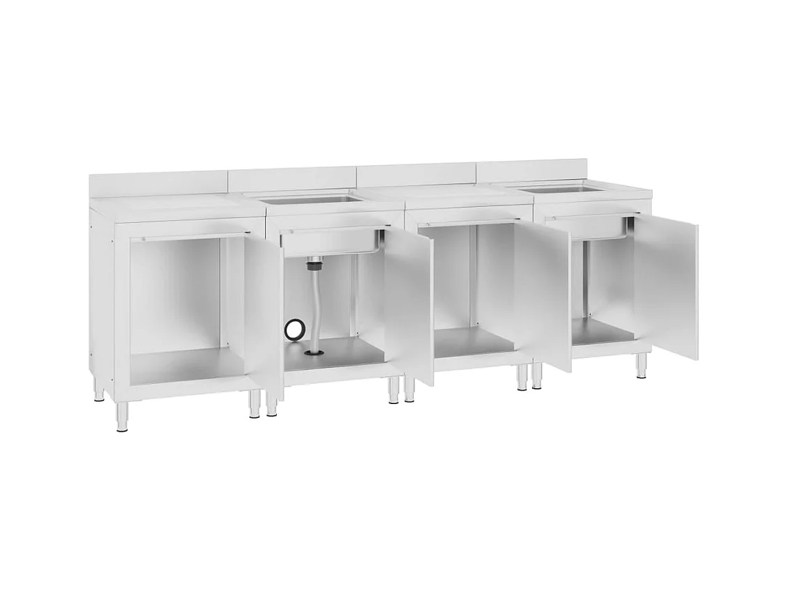 Prolenta Premium -  Évier de cuisine commercial 240x60x96 cm Acier inoxydable