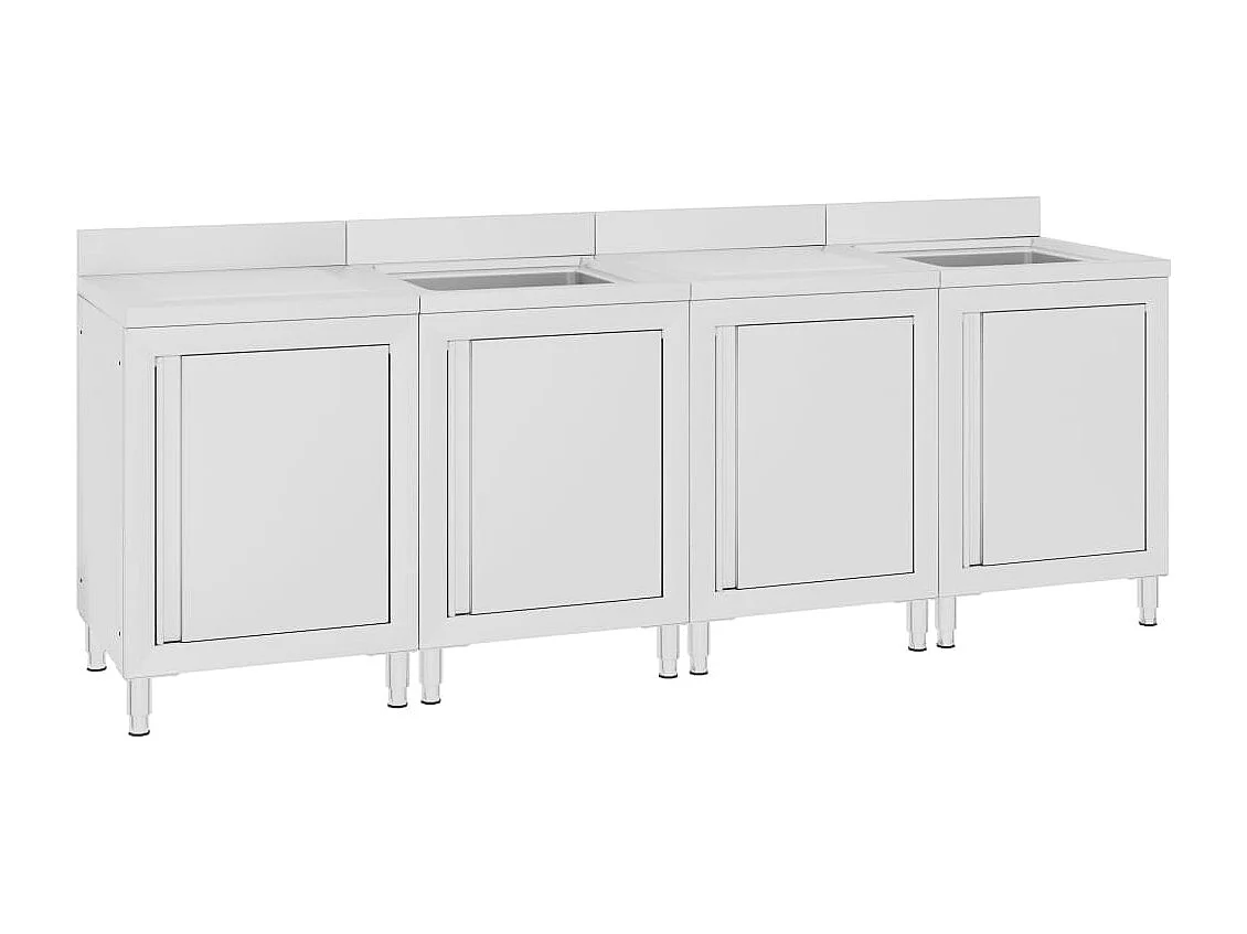 Prolenta Premium -  Évier de cuisine commercial 240x60x96 cm Acier inoxydable