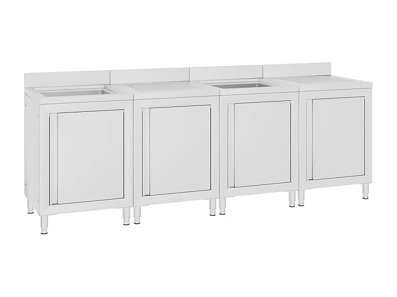 Prolenta Premium -  Évier de cuisine commercial 240x60x96 cm Acier inoxydable