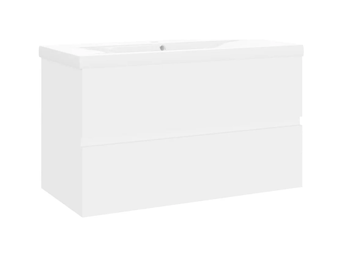 Prolenta Premium -  Wastafelkast met ingebouwde wastafel bewerkt hout wit