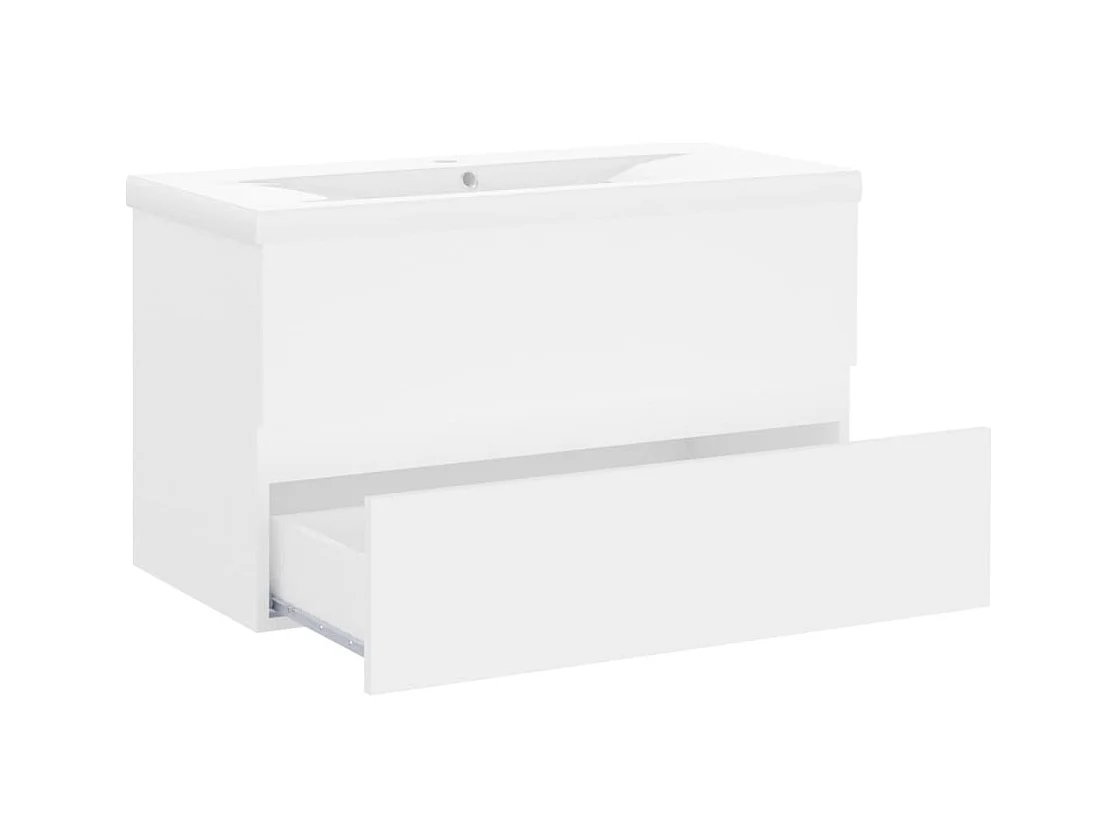 Prolenta Premium -  Wastafelkast met ingebouwde wastafel bewerkt hout wit