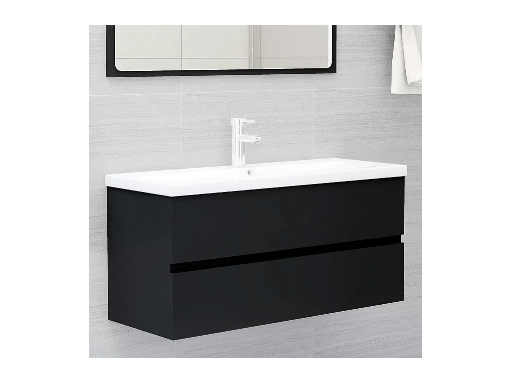Prolenta Premium -  Mobile Lavabo Nero 100x38,5x45 cm in Legno Multistrato