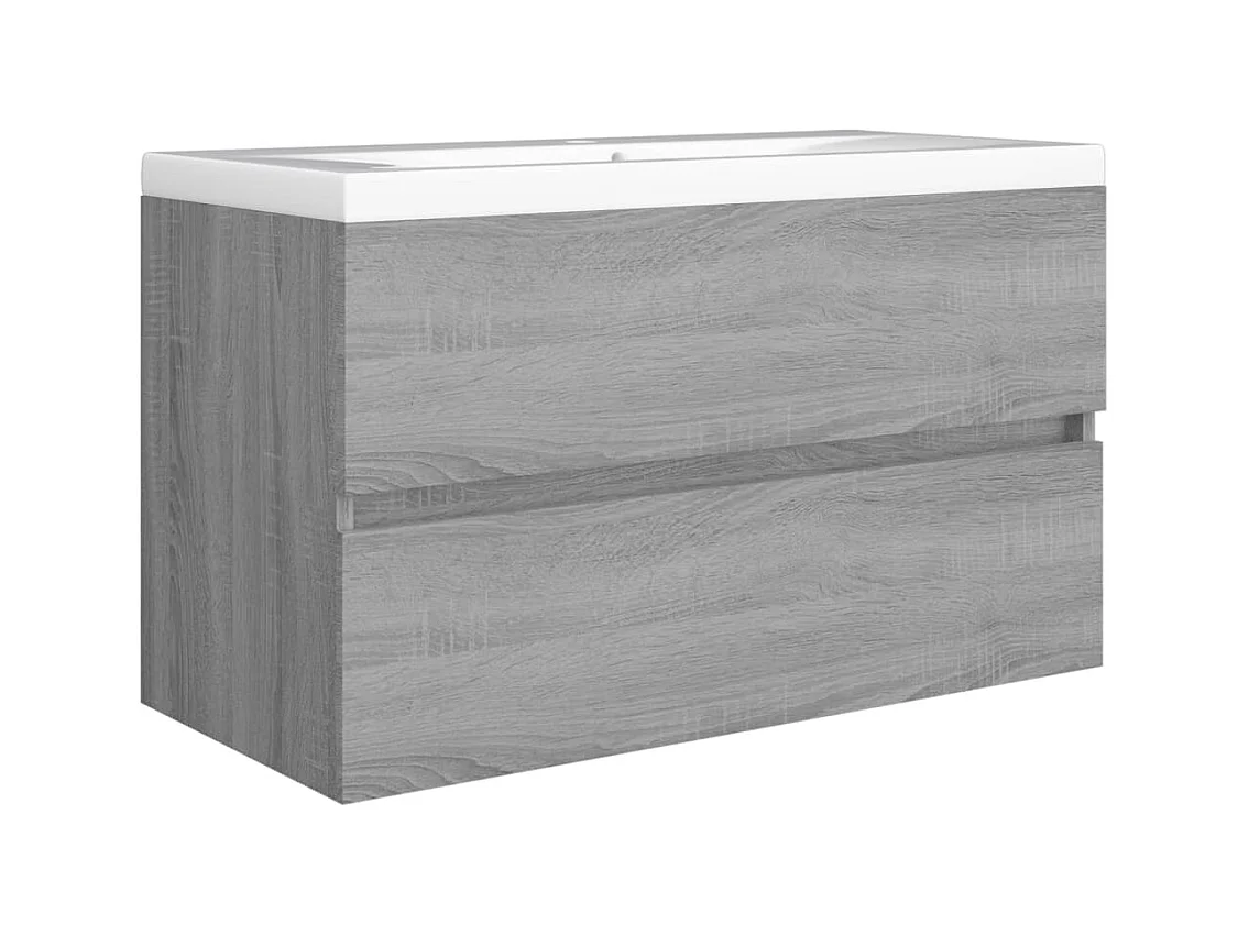 Prolenta Premium -  Armoire d'évier Sonoma gris 80x38,5x45 cm Bois d'ingénierie