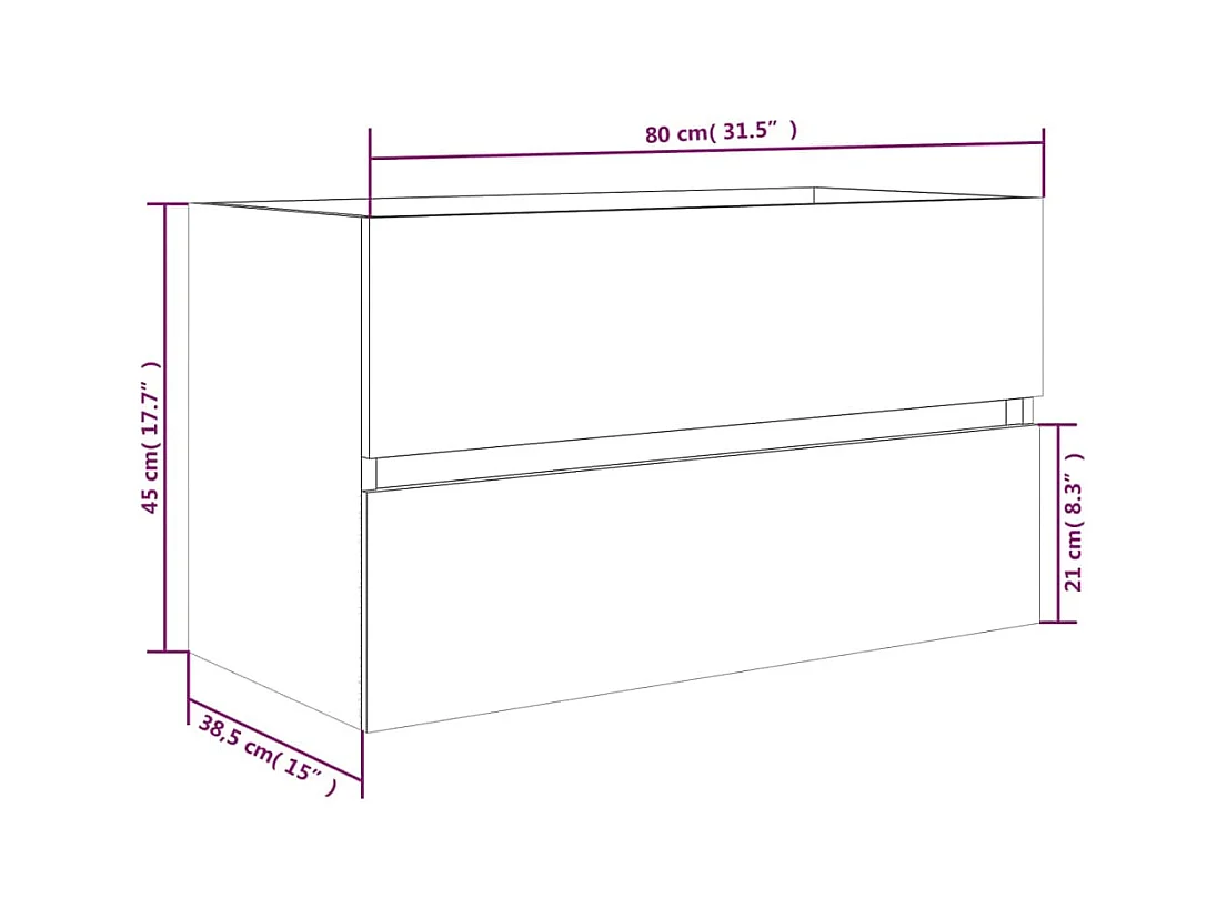 Prolenta Premium -  Armoire d'évier Sonoma gris 80x38,5x45 cm Bois d'ingénierie