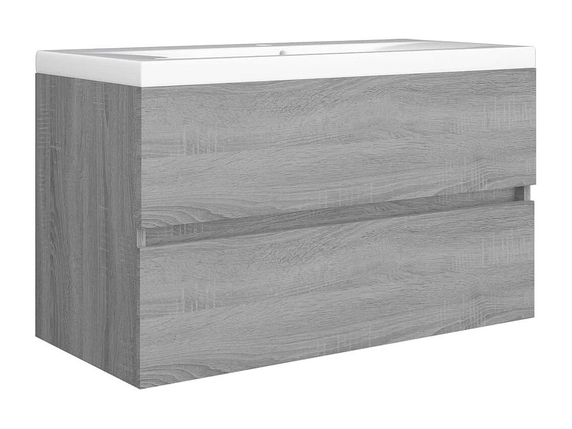 Prolenta Premium -  Waschbeckenunterschrank Grau Sonoma 80x38,5x45 cm Holzwerkstoff
