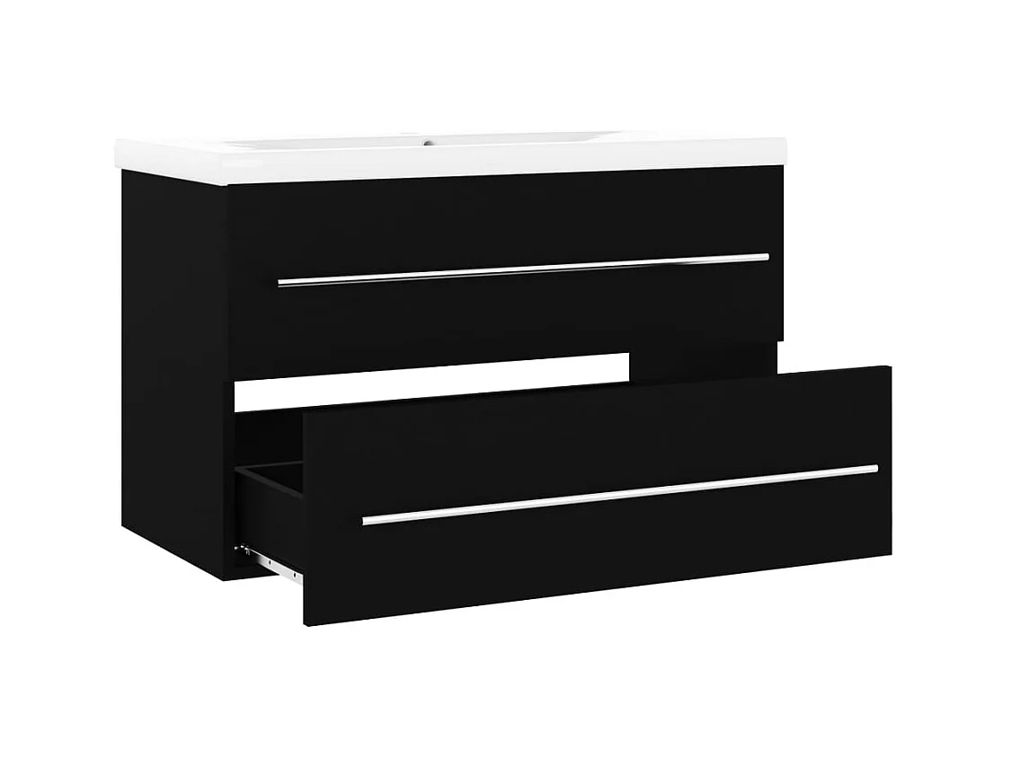 Prolenta Premium -  Mueble con lavabo madera de ingeniería negro