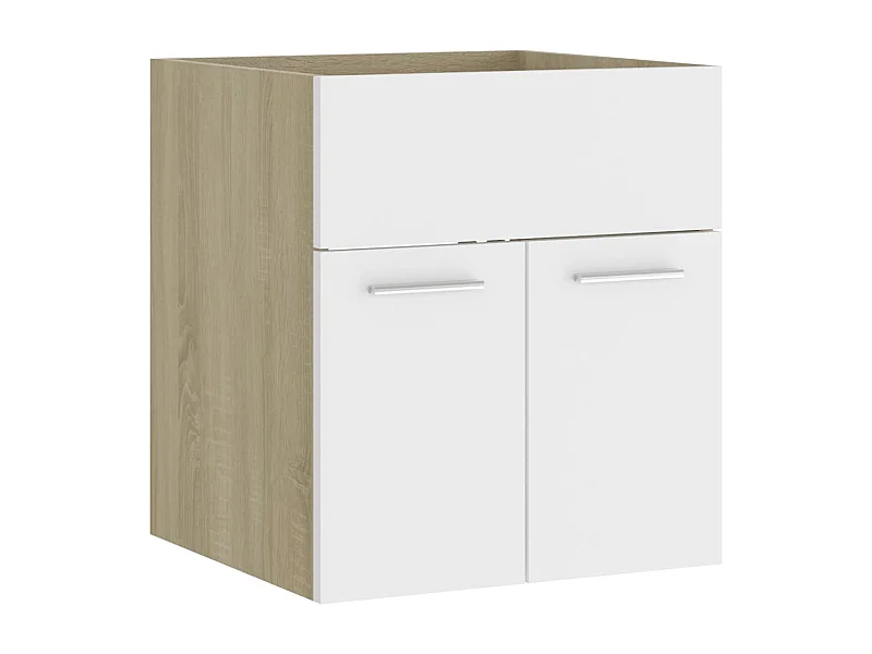 Prolenta Premium -  Wastafelkast 41x38,5x46 cm bewerkt hout wit en sonoma eiken