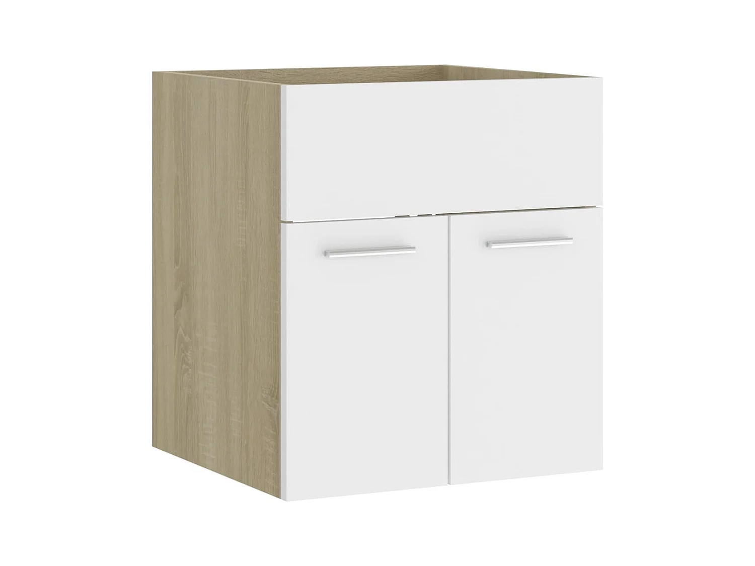 Prolenta Premium -  Armoire d'évier Blanc et chêne sonoma Bois d’ingénierie
