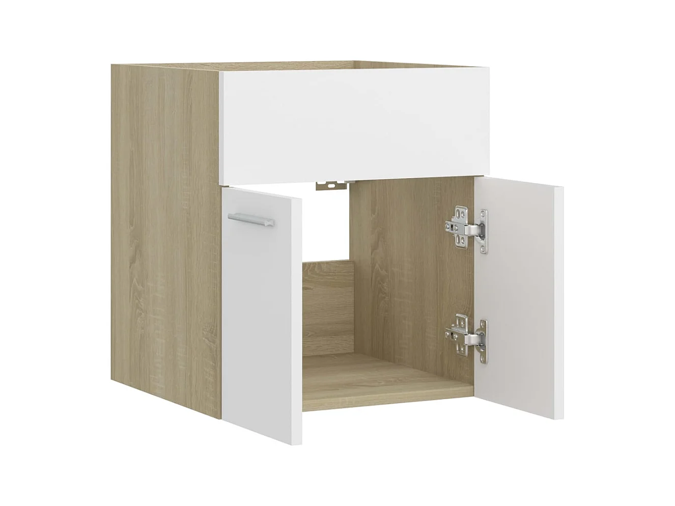 Prolenta Premium -  Armoire d'évier Blanc et chêne sonoma Bois d’ingénierie