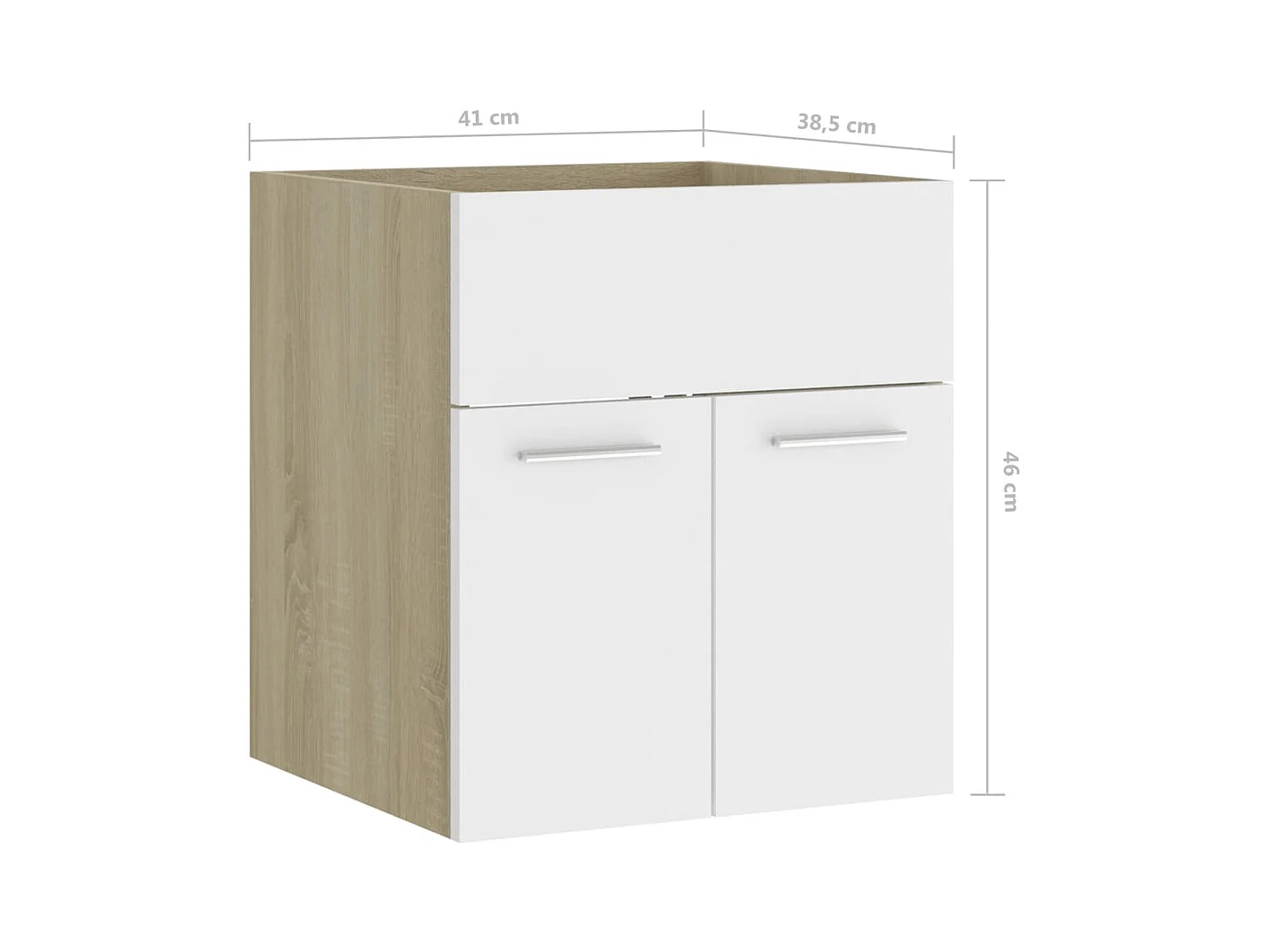 Prolenta Premium -  Armoire d'évier Blanc et chêne sonoma Bois d’ingénierie
