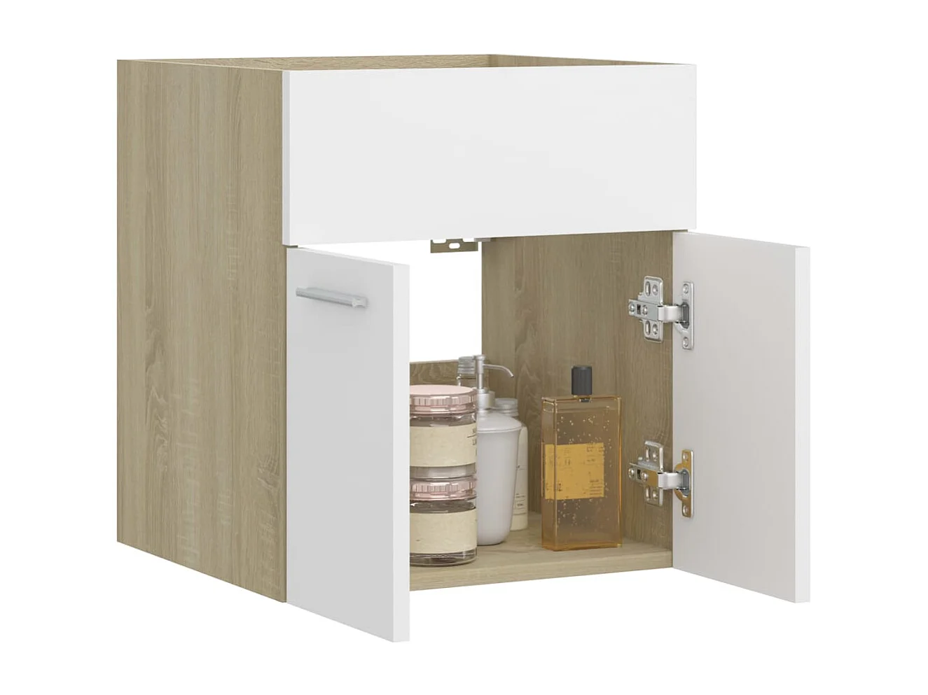 Prolenta Premium -  Mobile Sottolavabo Bianco Rovere Sonoma 41x38,5x46 Multistrato