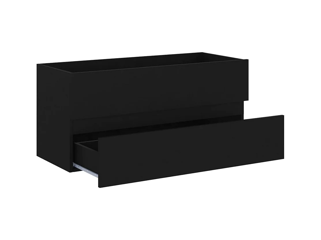 Prolenta Premium -  Armoire d'évier avec lavabo intégré Noir Aggloméré