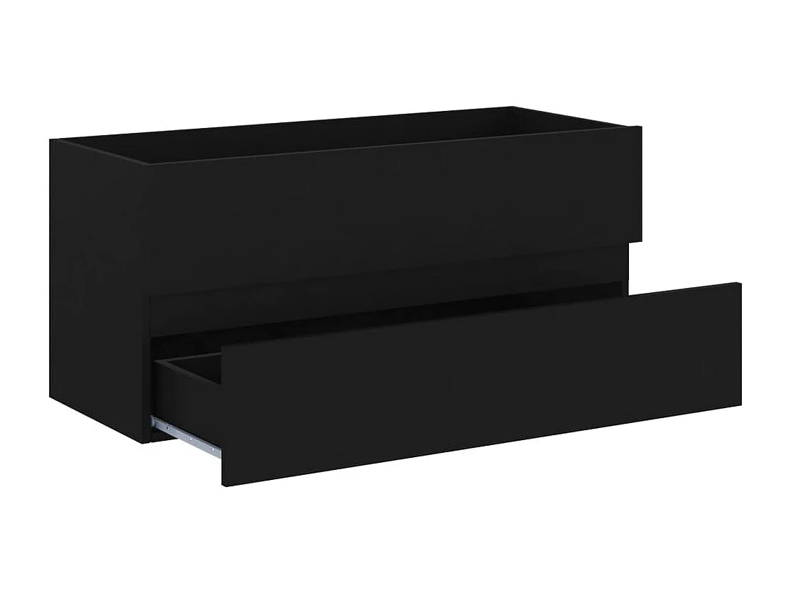 Prolenta Premium -  Armoire d'évier avec lavabo intégré Noir Aggloméré