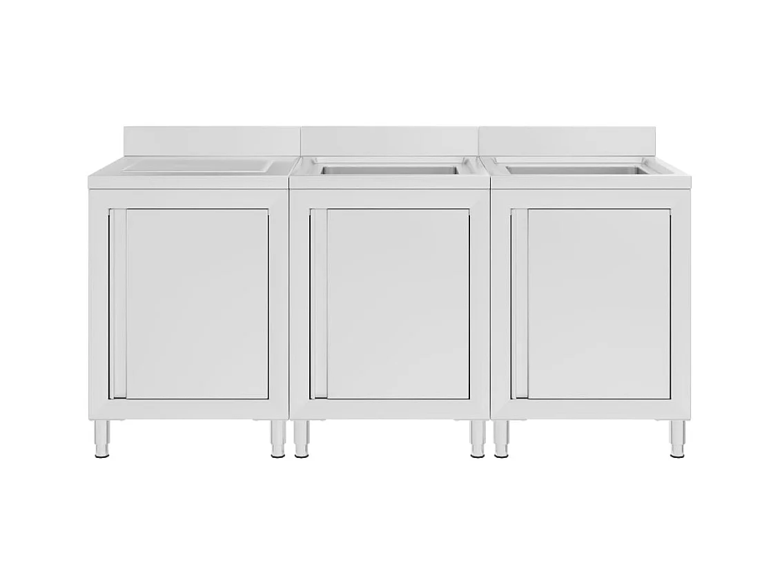 Prolenta Premium -  Évier de cuisine commercial 180x60x96 cm Acier inoxydable