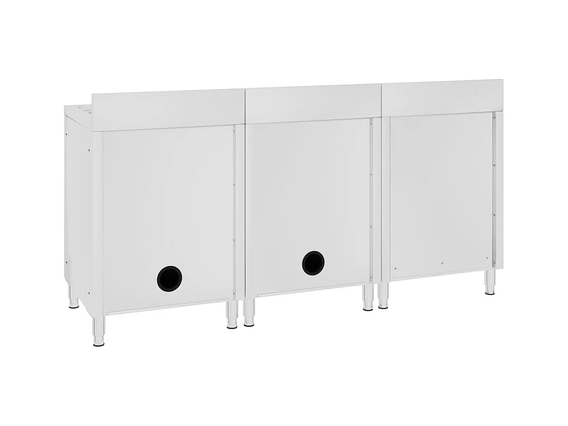 Prolenta Premium -  Évier de cuisine commercial 180x60x96 cm Acier inoxydable