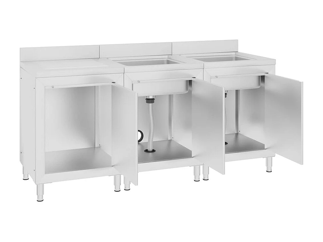 Prolenta Premium -  Wastafelkast commercieel 180x60x96 cm roestvrij staal