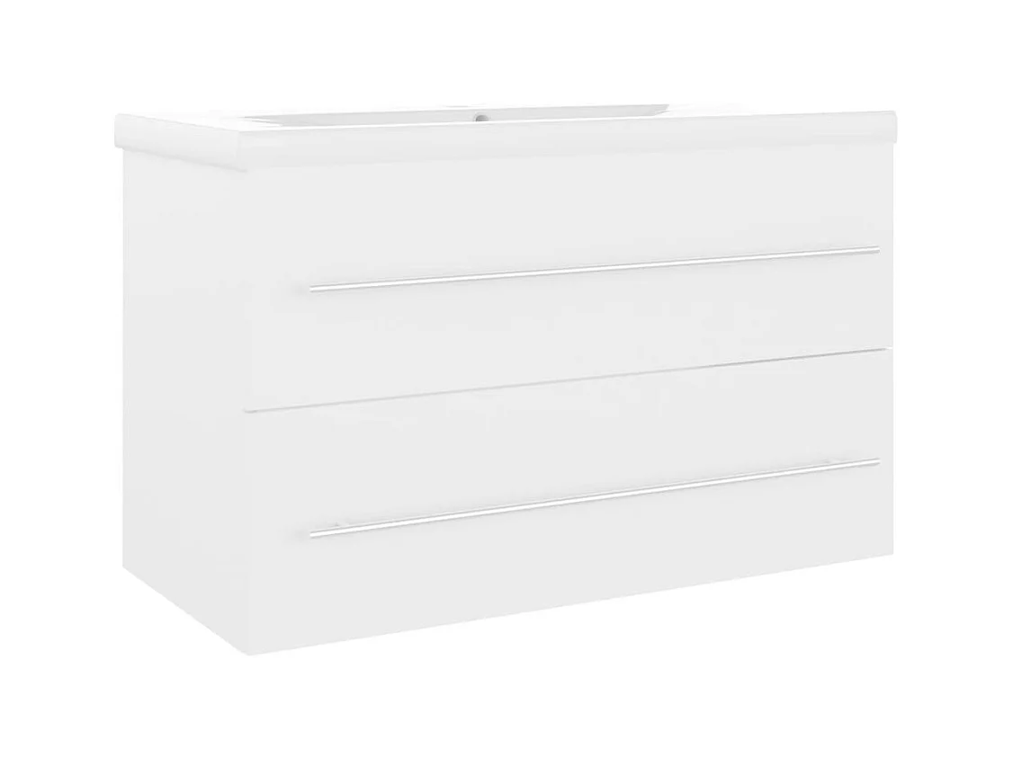 Prolenta Premium -  Armoire d'évier avec lavabo intégré Blanc Aggloméré