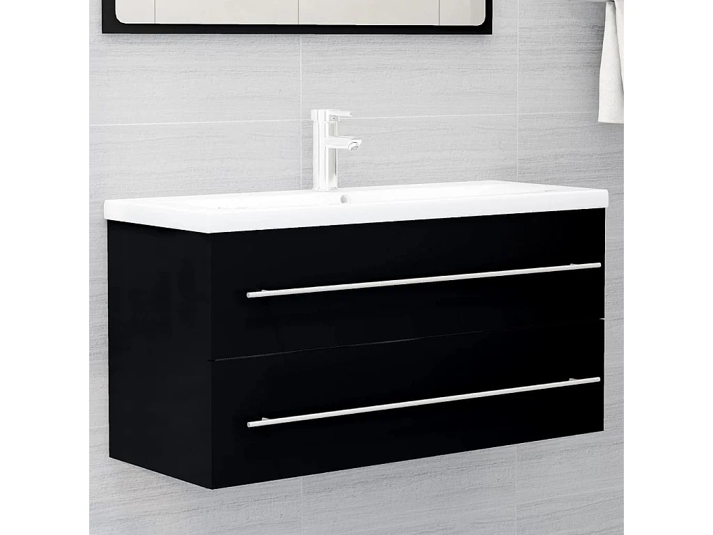 Prolenta Premium -  Mobile Lavabo Nero 100x38,5x48 cm in Legno Multistrato
