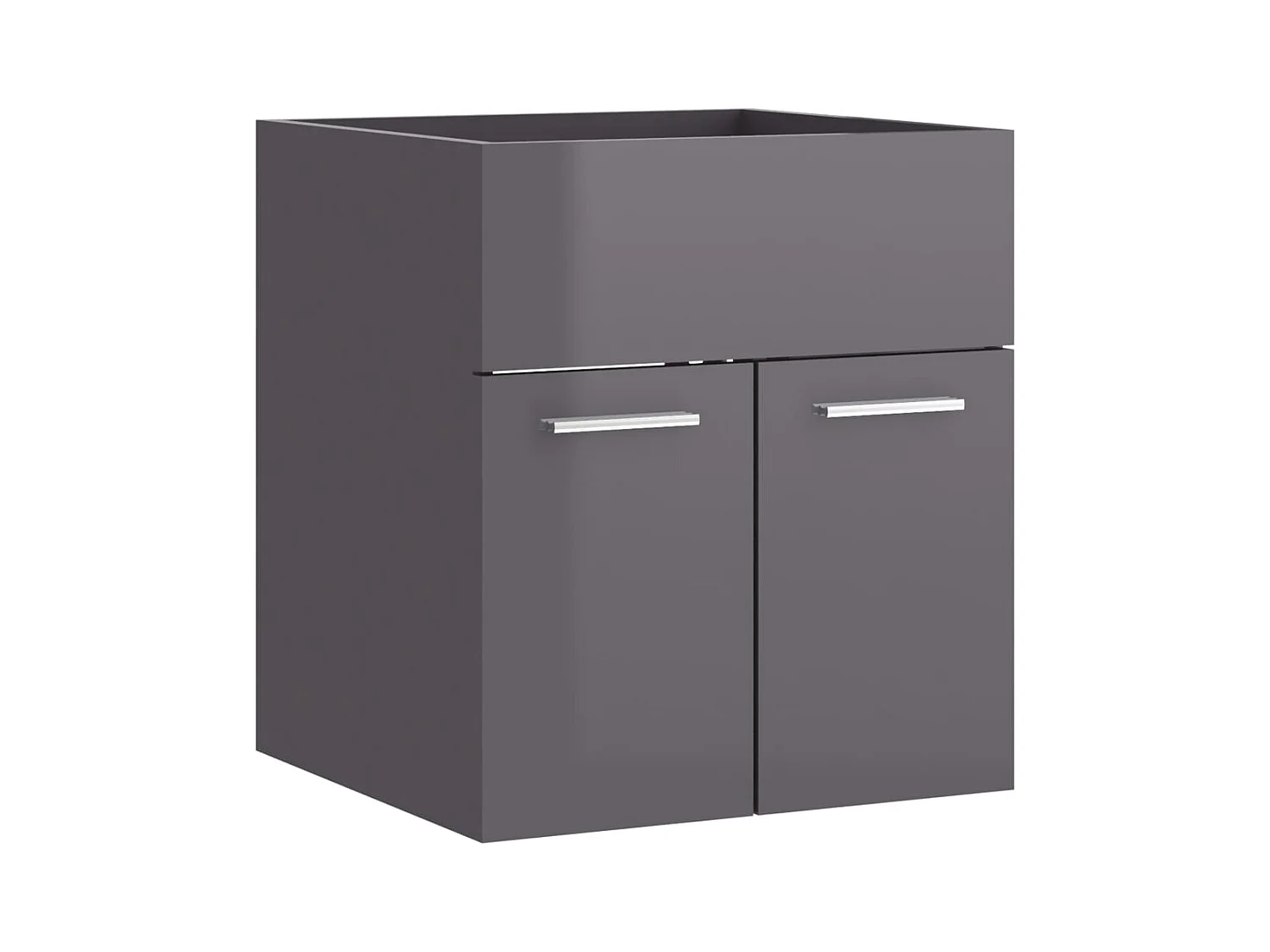 Prolenta Premium -  Armoire d'évier Gris brillant 41x38,5x46 cm Bois d’ingénierie