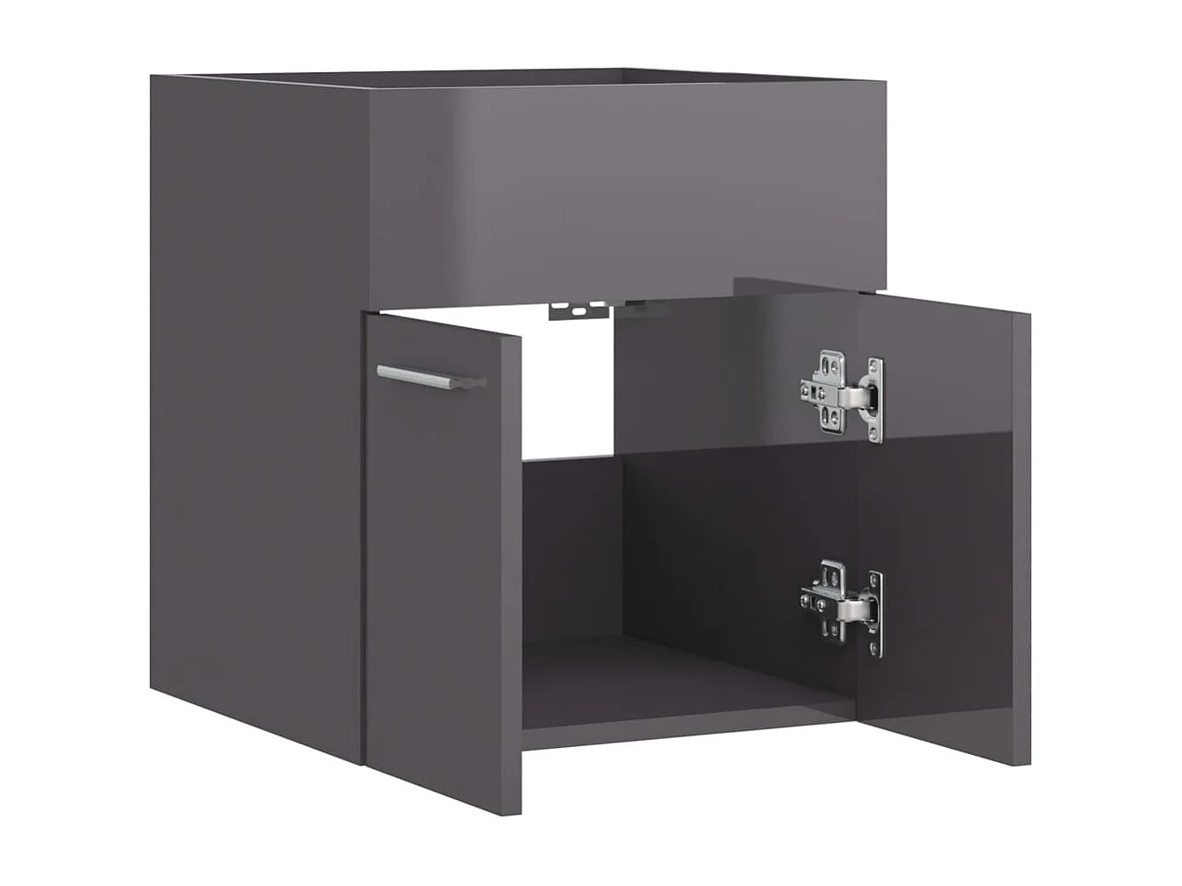 Prolenta Premium -  Mobile Sottolavabo Grigio Lucido 41x38,5x46cm Legno Multistrato