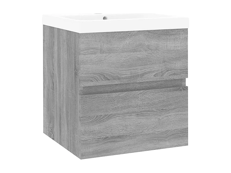 Prolenta Premium -  Meuble lavabo avec bassin intégré Sonoma gris Bois d'ingénierie