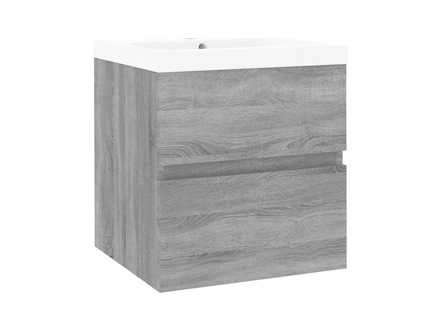 Prolenta Premium -  Meuble lavabo avec bassin intégré Sonoma gris Bois d'ingénierie