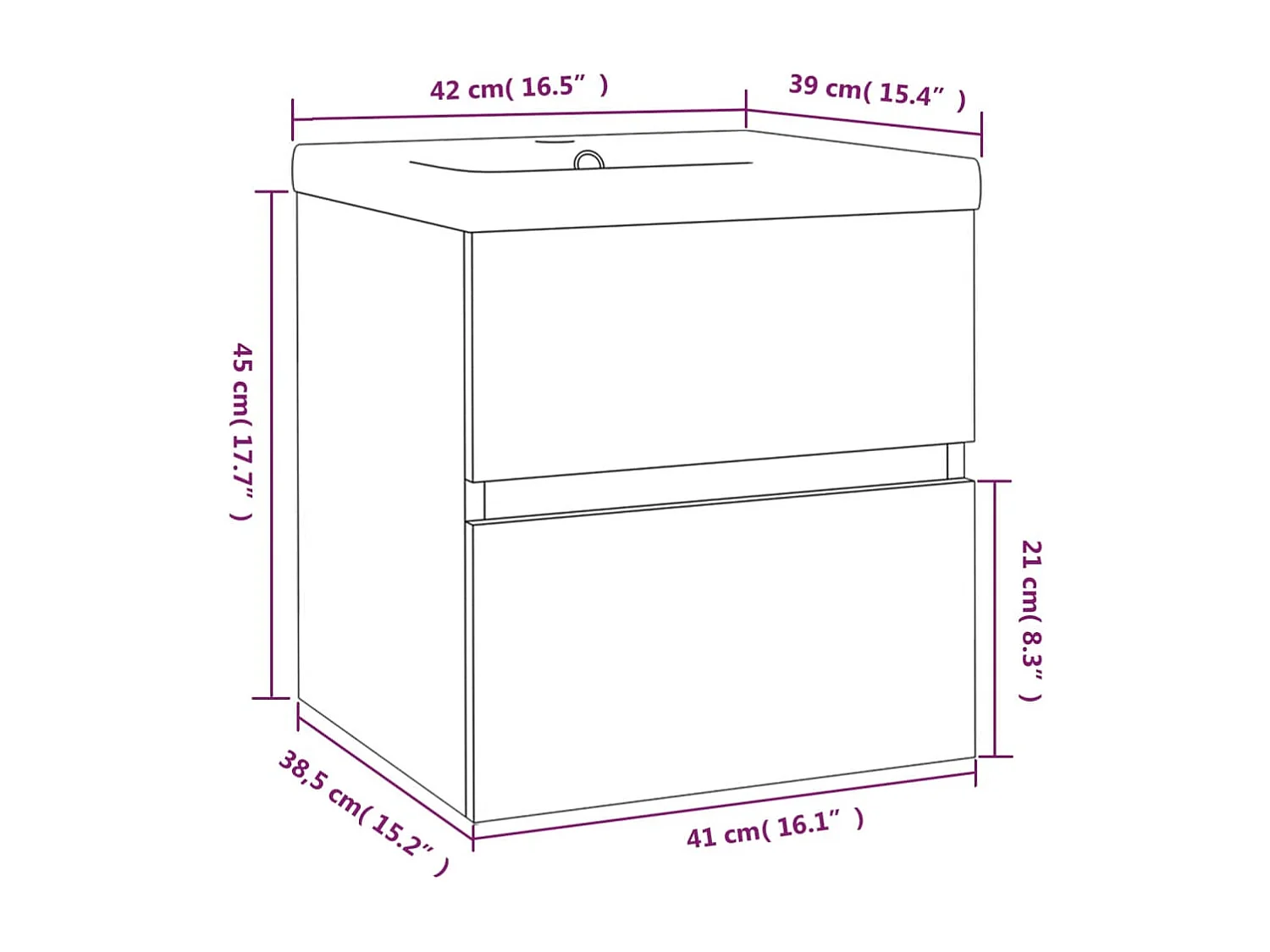 Prolenta Premium -  Meuble lavabo avec bassin intégré Sonoma gris Bois d'ingénierie