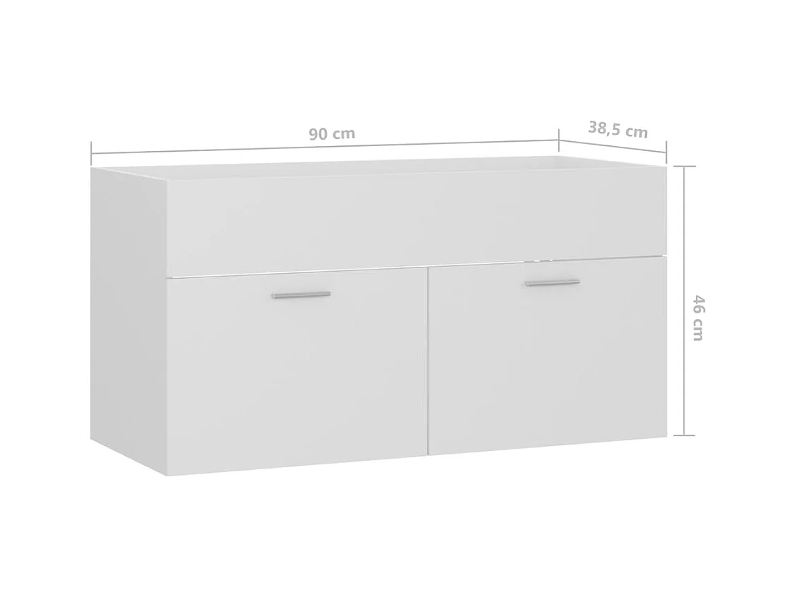 Prolenta Premium -  Waschbeckenunterschrank Weiß 90x38,5x46 cm Holzwerkstoff