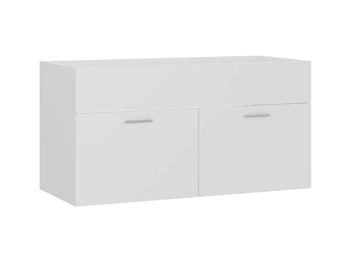 Prolenta Premium -  Armario para lavabo madera contrachapada blanco 90x38,5x46 cm