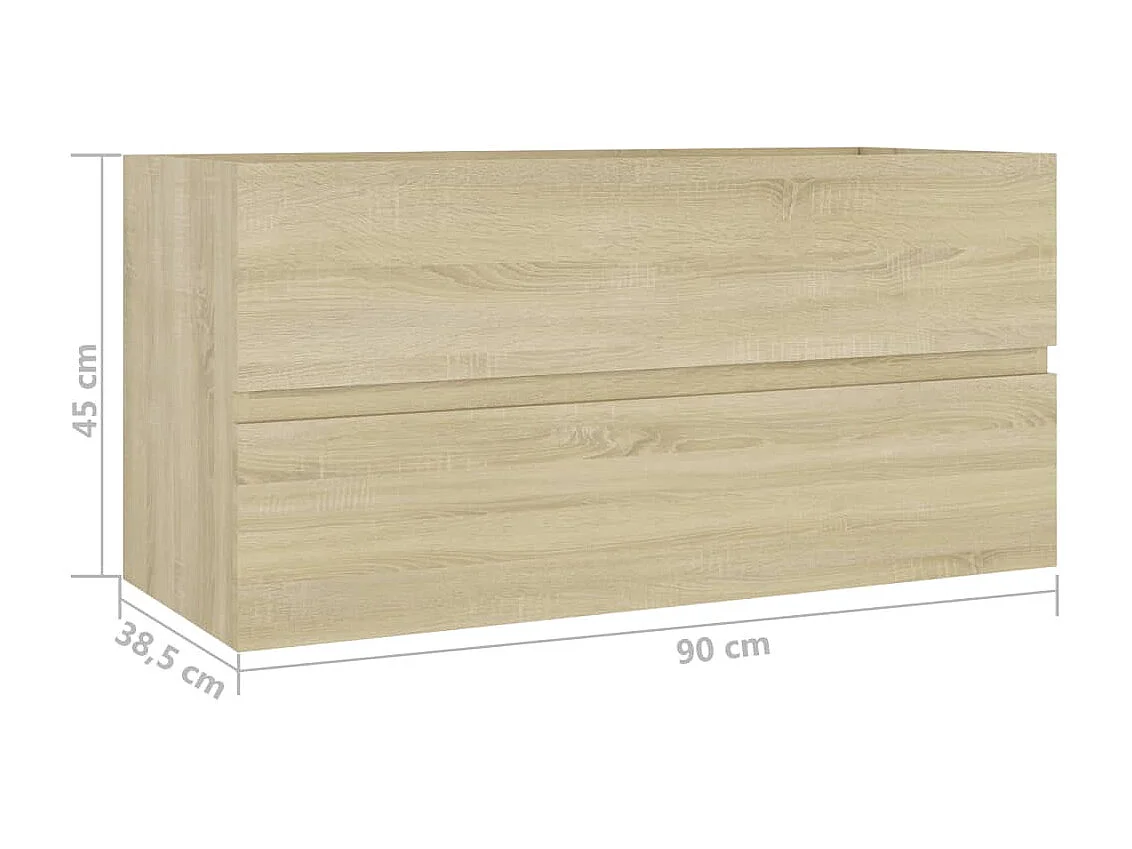Prolenta Premium -  Armoire d'évier Chêne sonoma 90x38,5x45 cm Bois d'ingénierie