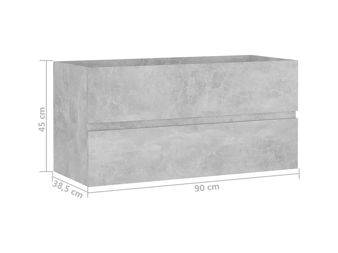 Prolenta Premium -  Armoire d'évier Gris béton 90x38,5x45 cm Bois d'ingénierie