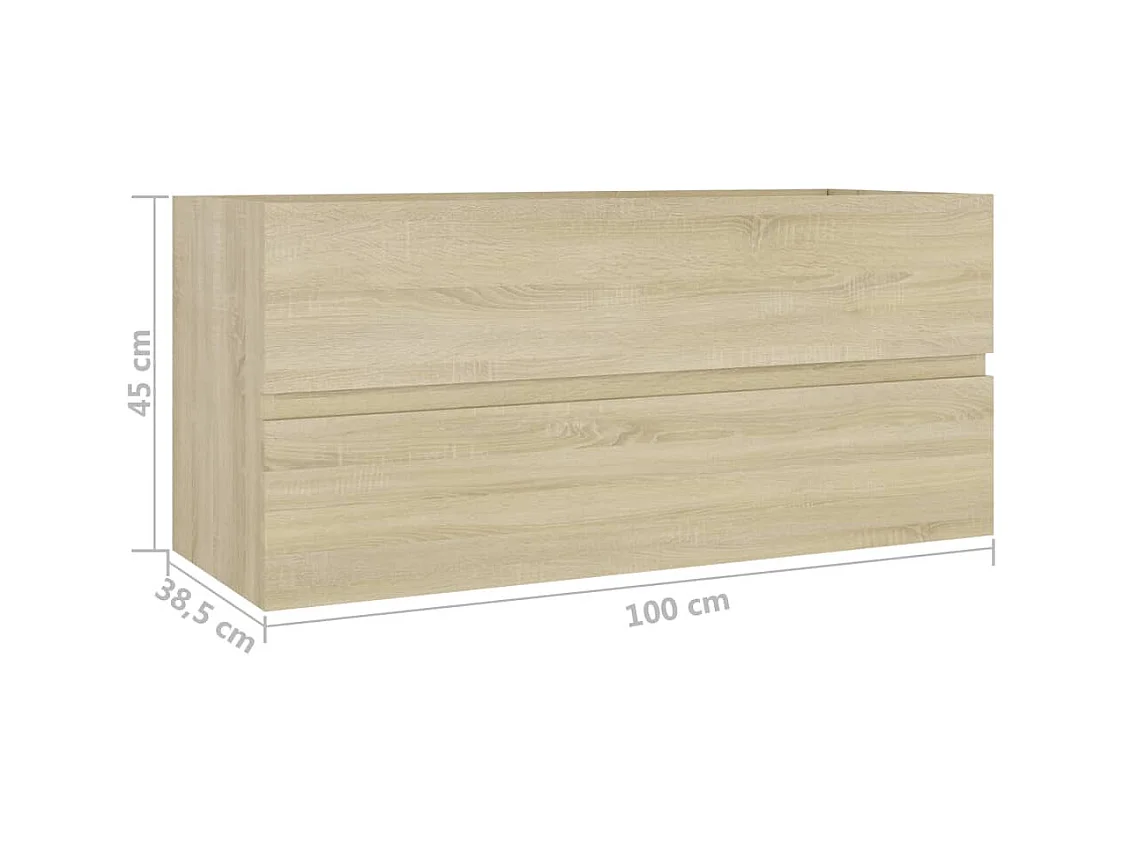 Prolenta Premium -  Waschbeckenunterschrank Sonoma-Eiche 100x38,5x45 cm