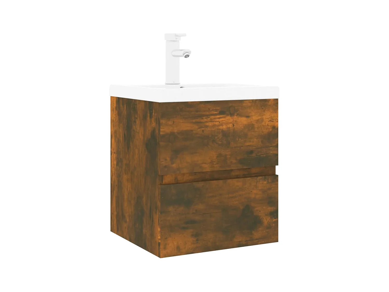 Prolenta Premium -  Wastafelkast met ingebouwde wasbak bewerkt hout gerookt eiken