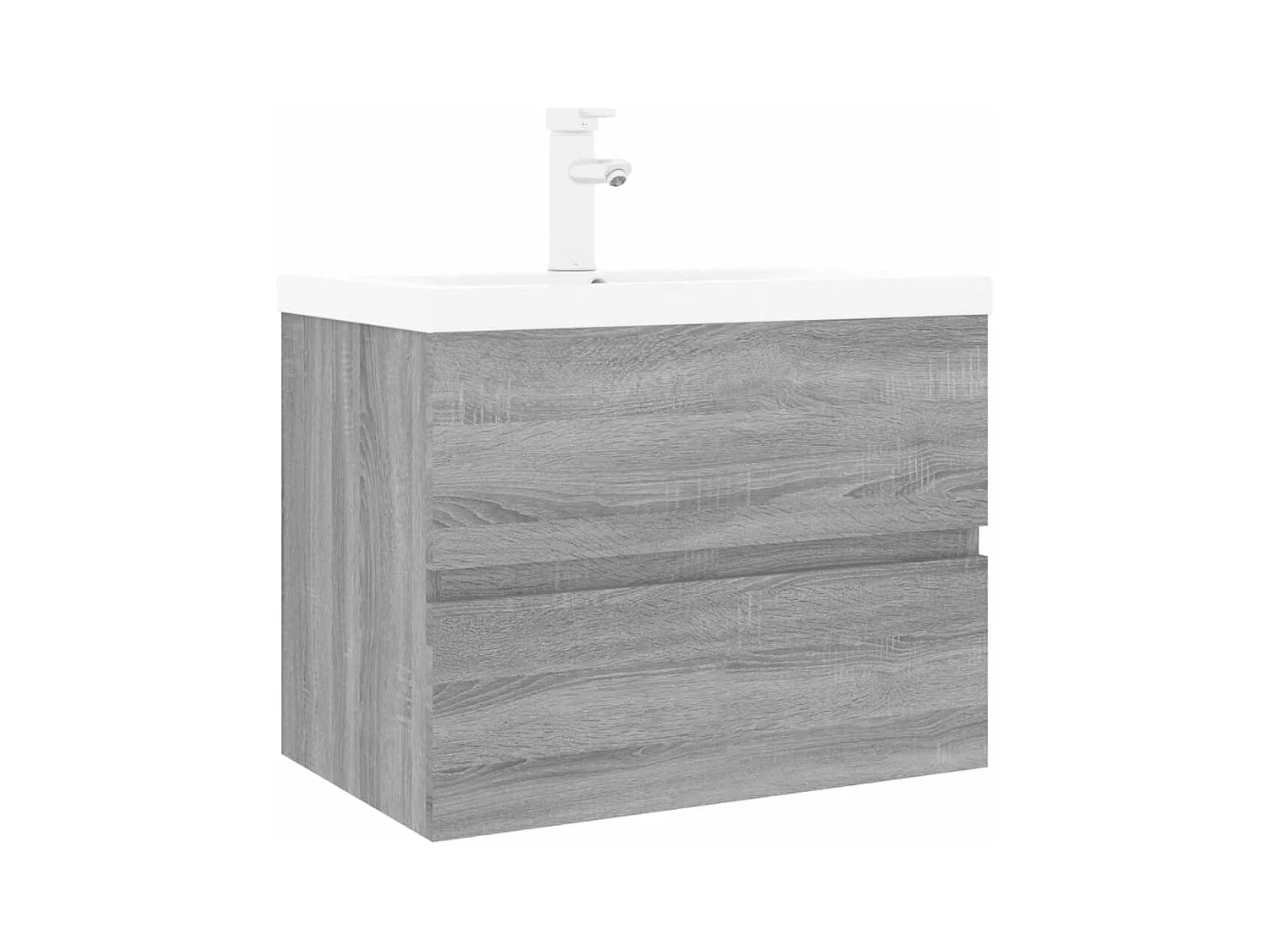 Prolenta Premium -  Meuble lavabo avec bassin intégré Sonoma gris Bois d'ingénierie