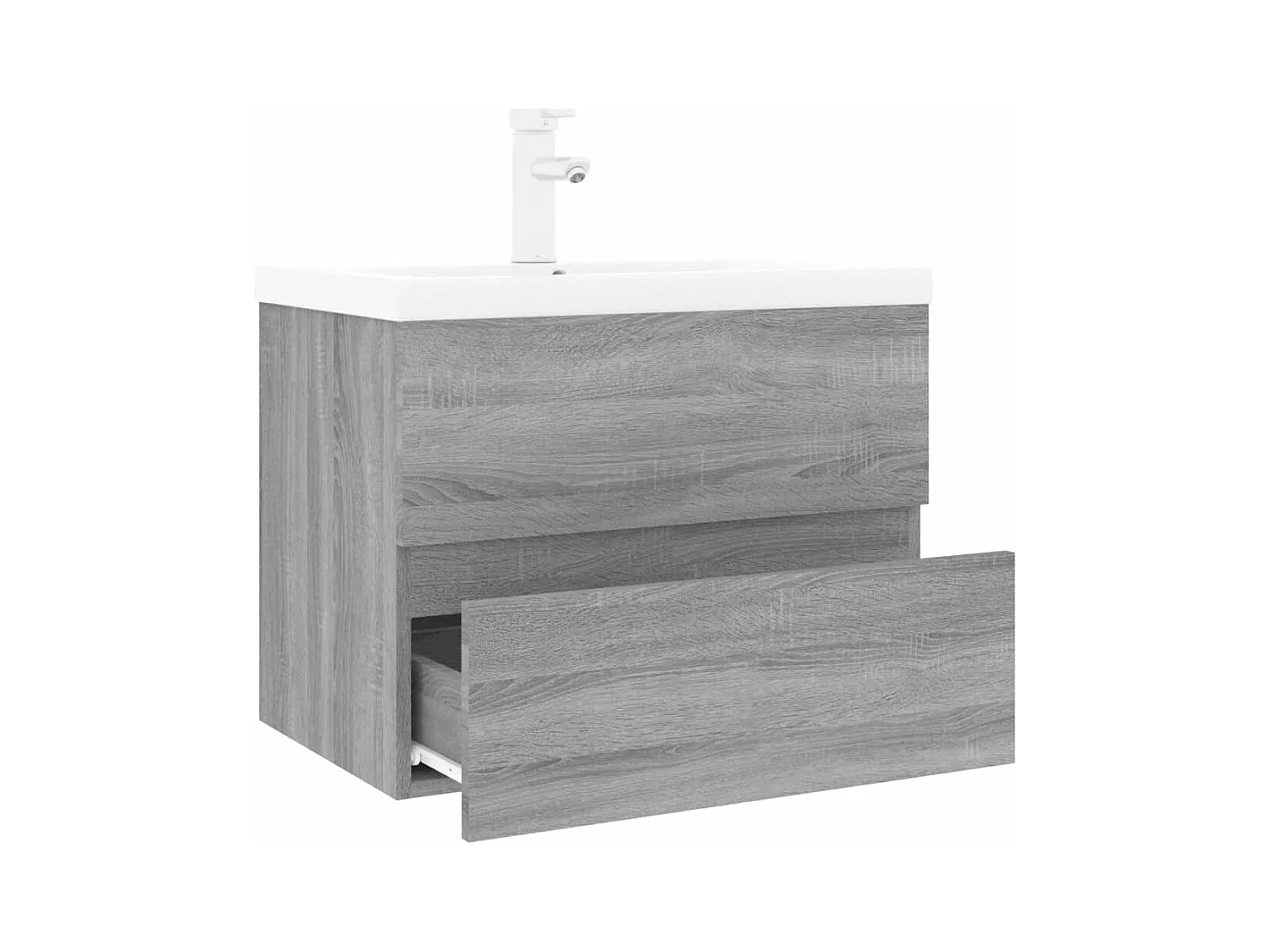 Prolenta Premium -  Meuble lavabo avec bassin intégré Sonoma gris Bois d'ingénierie