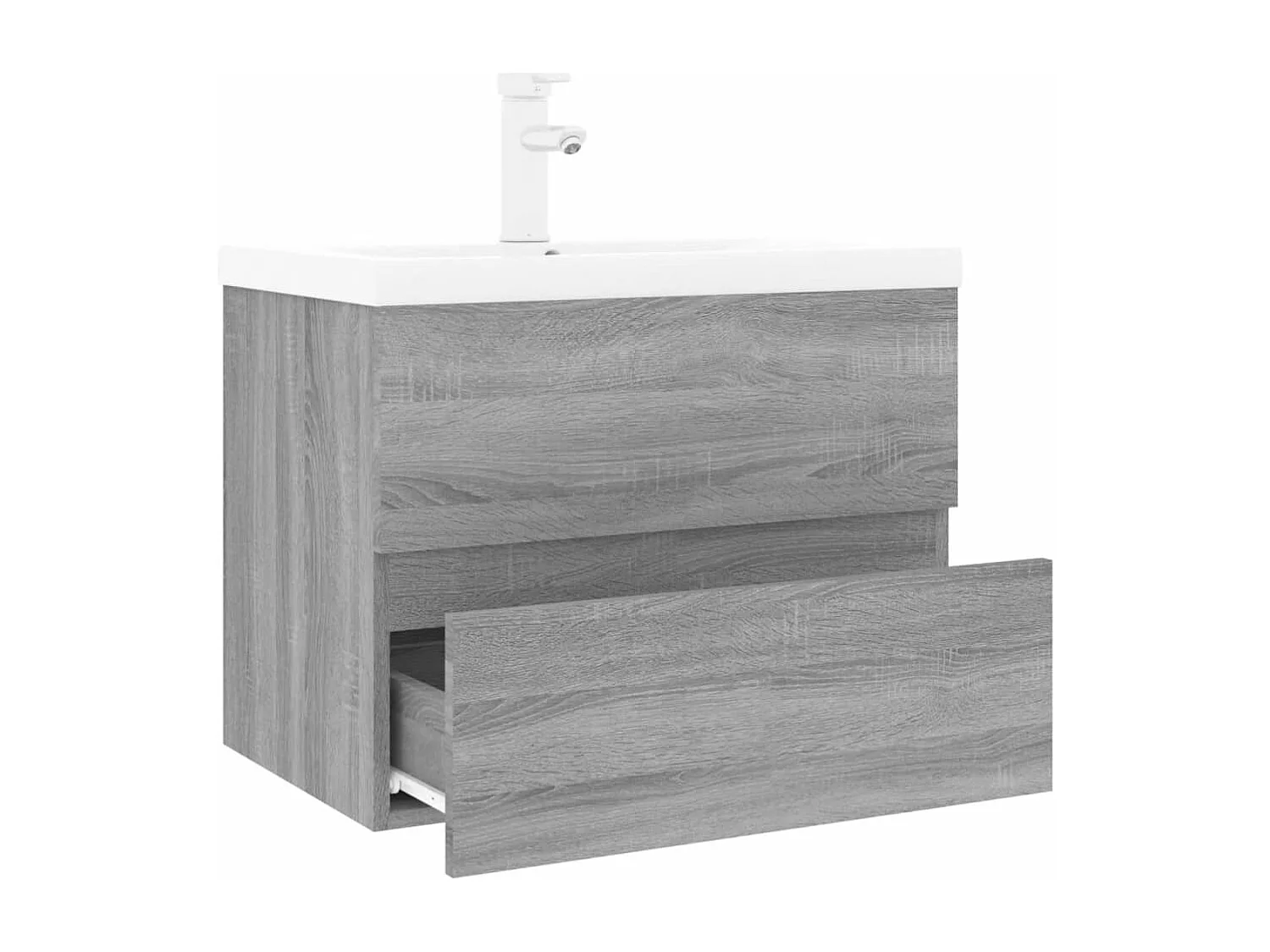 Prolenta Premium -  Meuble lavabo avec bassin intégré Sonoma gris Bois d'ingénierie
