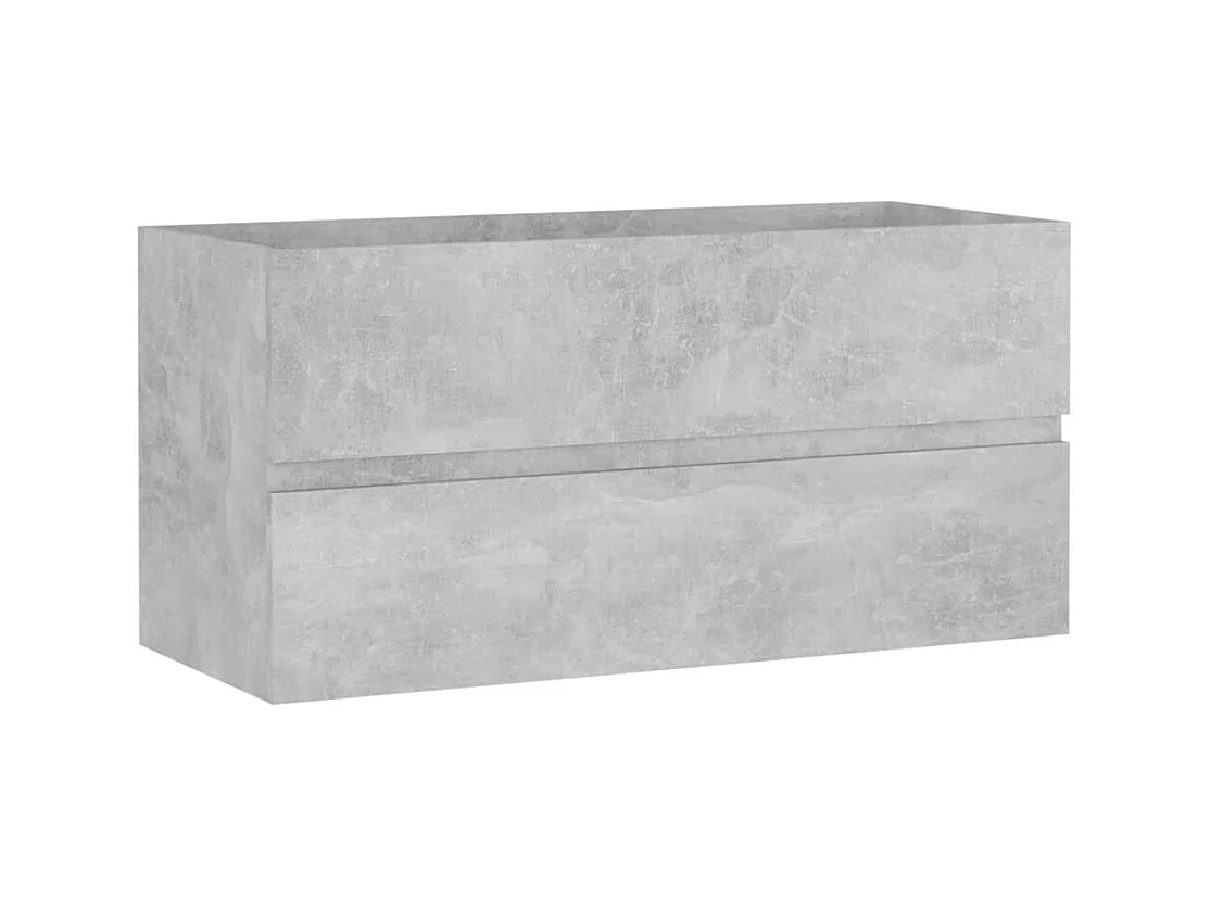 Prolenta Premium -  Armoire d'évier et lavabo intégré Gris béton Bois d'ingénierie