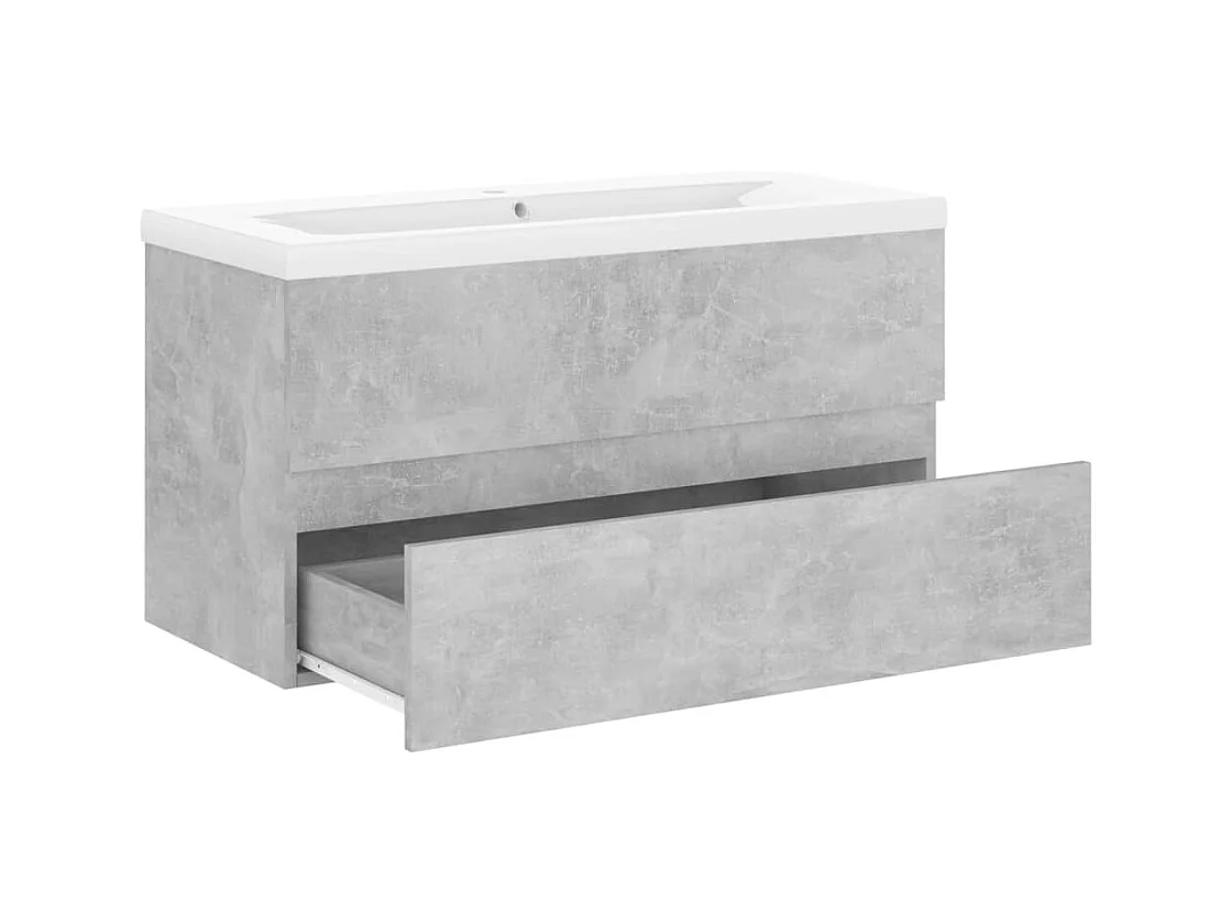 Prolenta Premium -  Armoire d'évier et lavabo intégré Gris béton Bois d'ingénierie