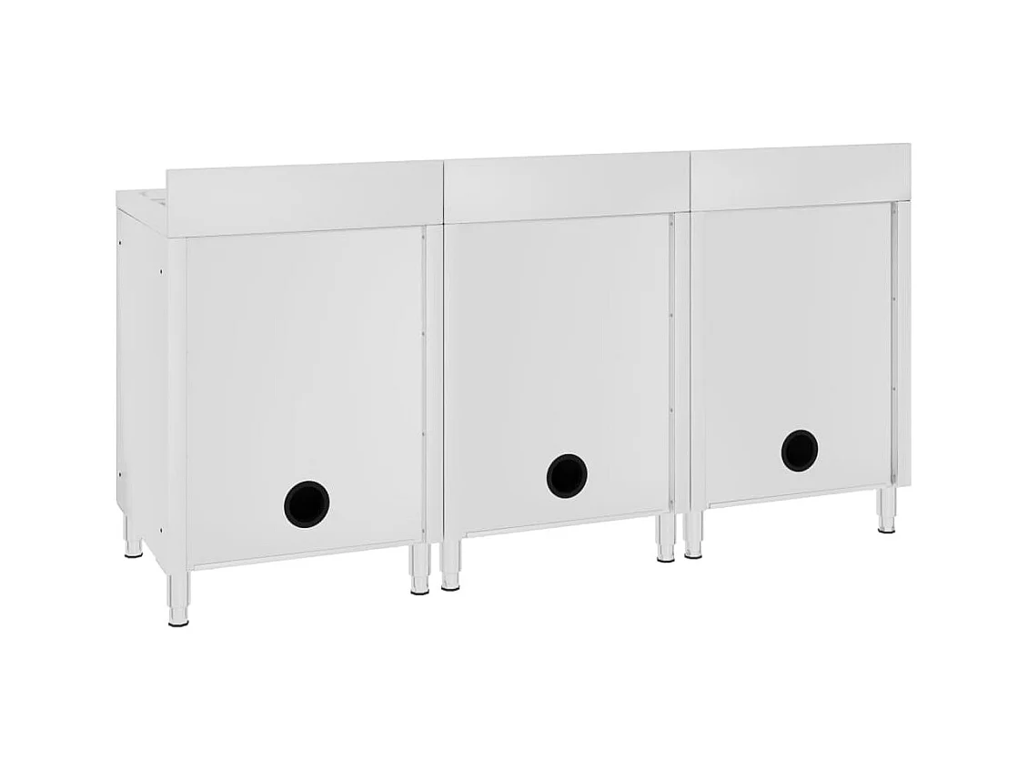 Prolenta Premium -  Éviers de cuisine commerciaux 3 pcs Acier inoxydable