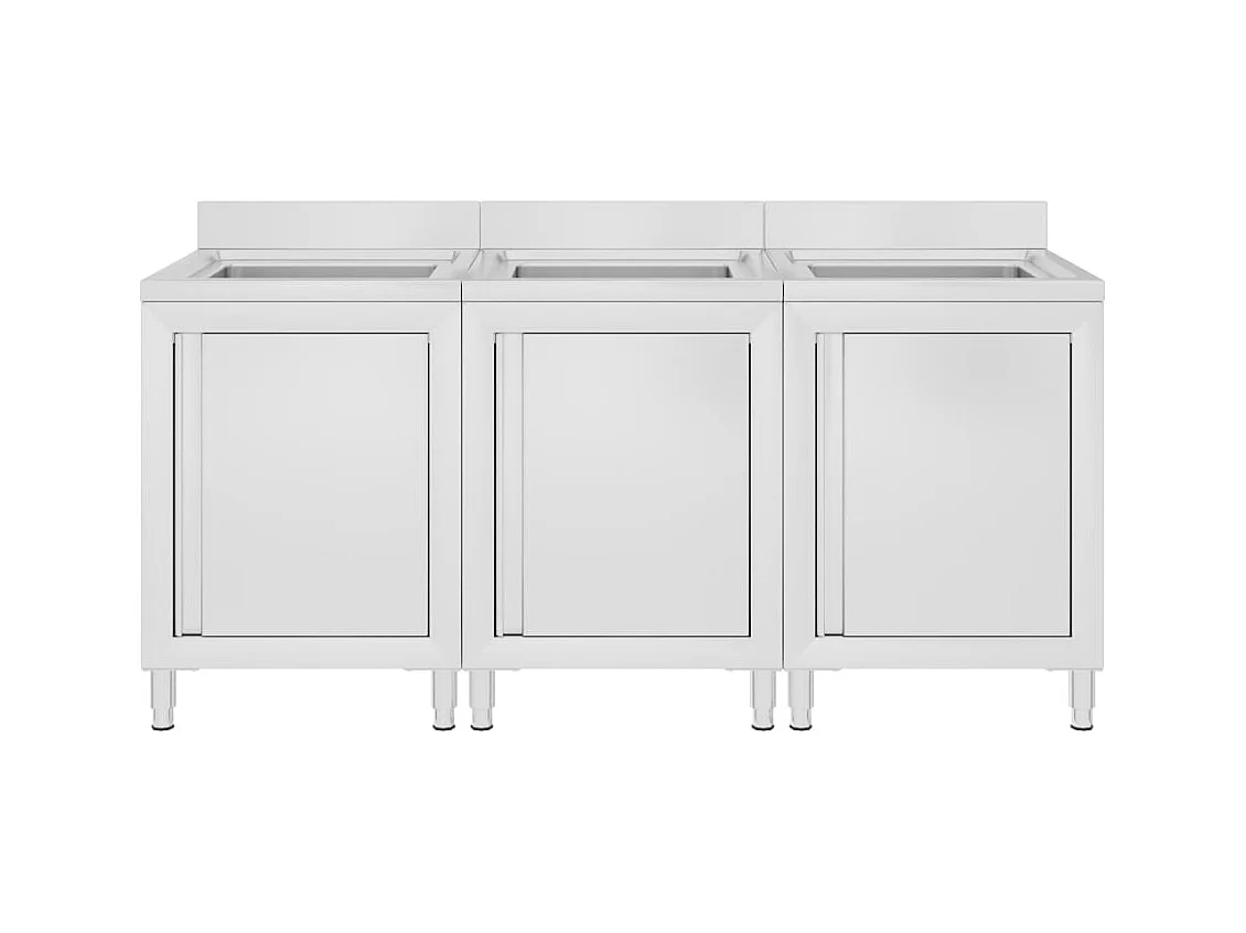 Prolenta Premium -  Fregadero de cocina comercial 3 piezas de acero inoxidable